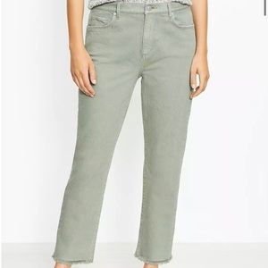 LOFT high waisted frayed jeans